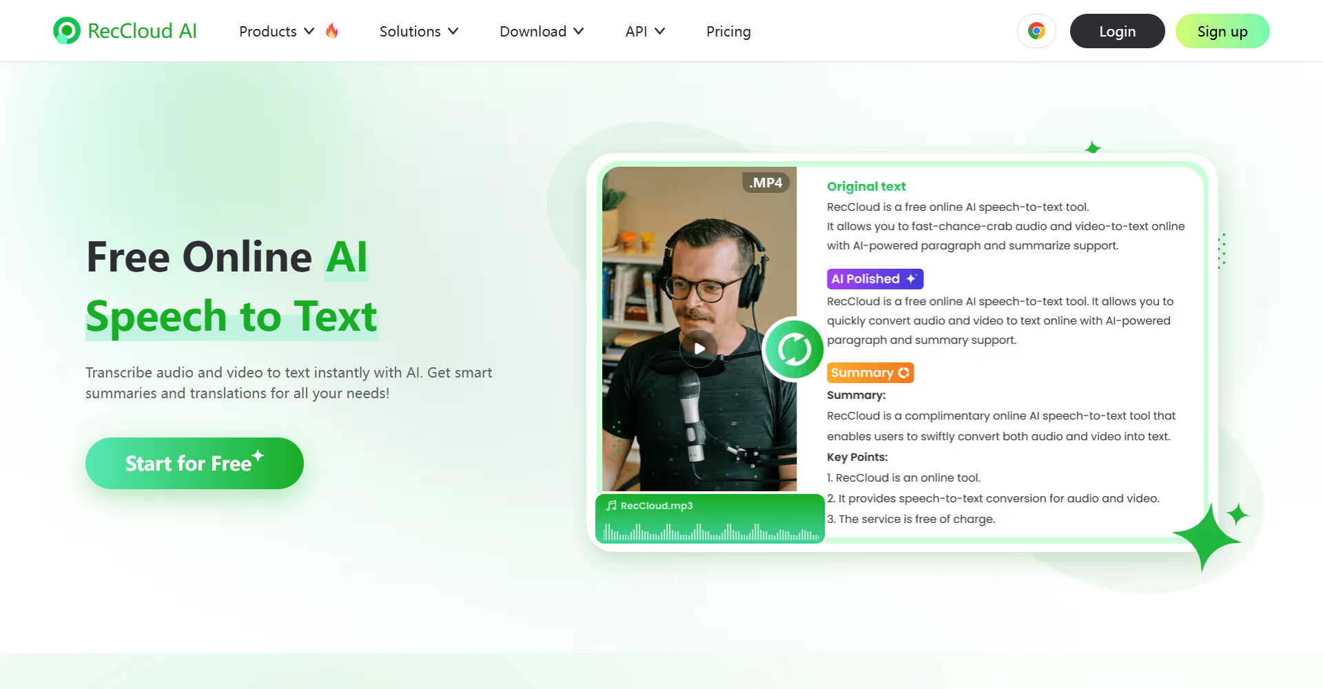 Reccloud Speech to Text