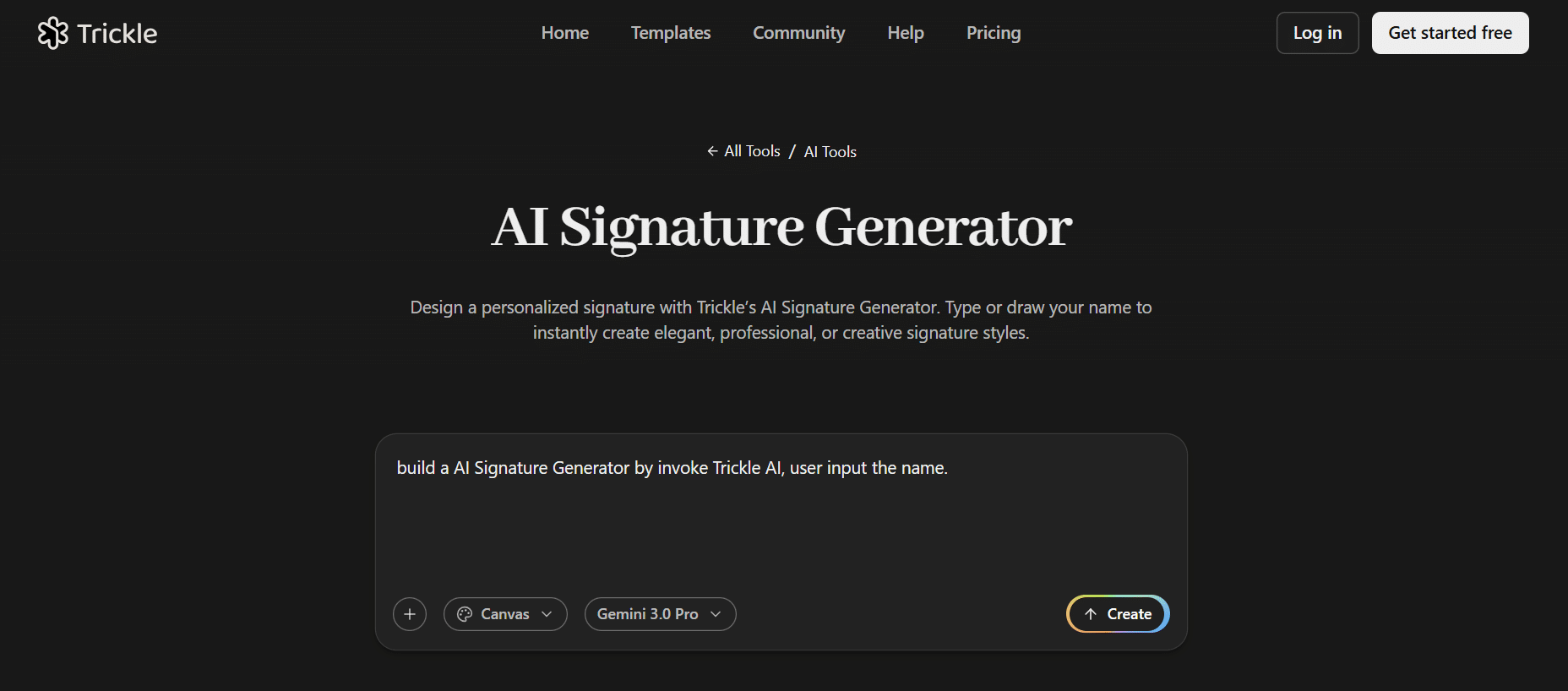 Trickle AI Signature Generator