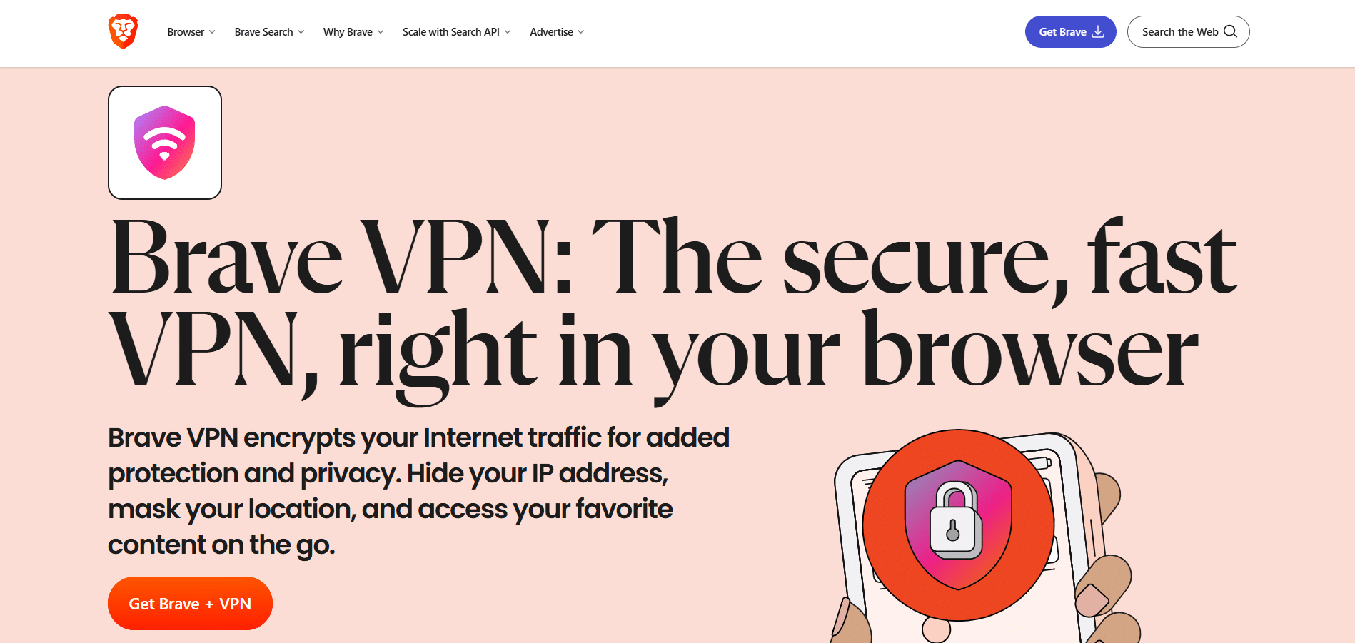 Brave VPN Homepage