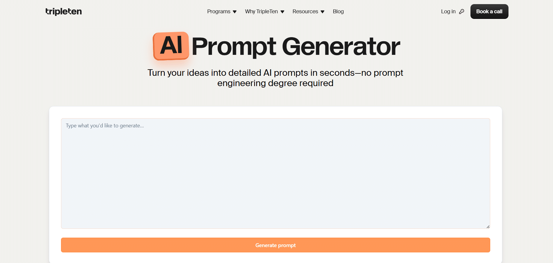 TripleTen AI Prompt Generator