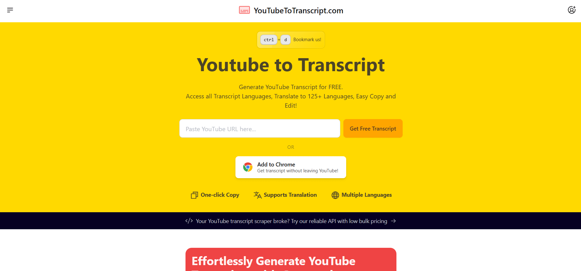 Youtube to Transcript