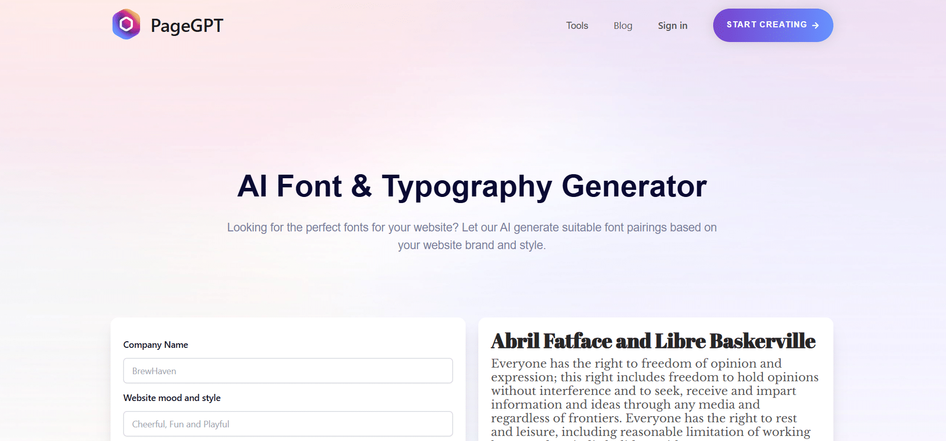 PageGPT AI Font Generator