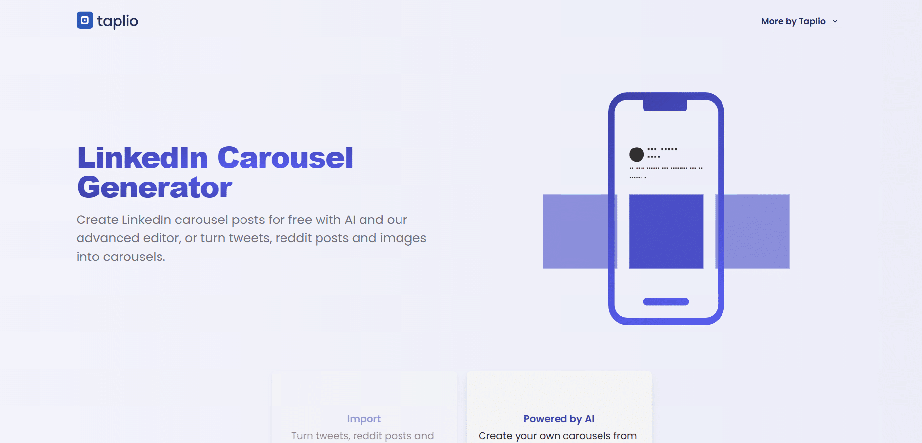 Taplio LinkedIn Carousel Generator