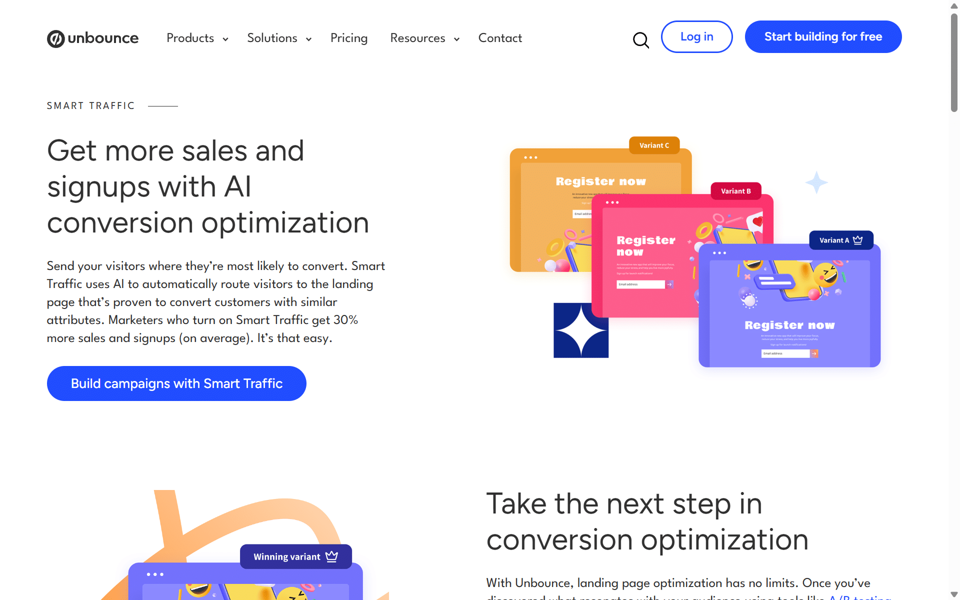 Unbounce Smart Traffic